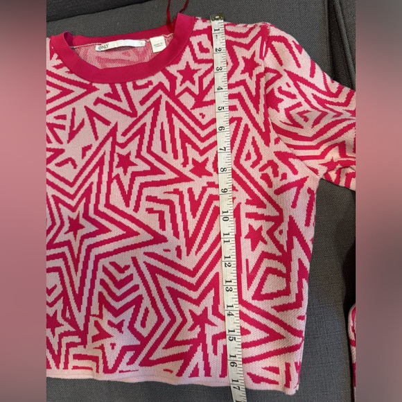 Only pink stars crop long sleeve sweater large - Picture 2 of 8